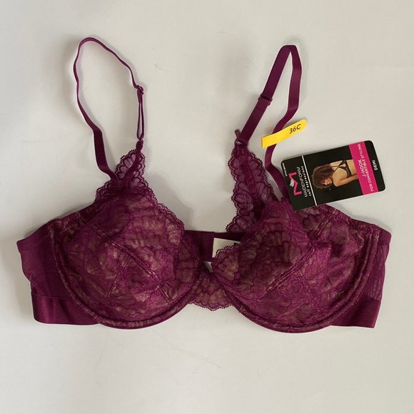 Maidenform Self Expressions Demi Bra 36C Convertible Underwire Bra (Burgundy) - Picture 5 of 7